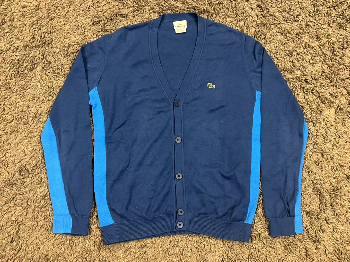 Lacoste Blue Cardigan (size 4/medium)