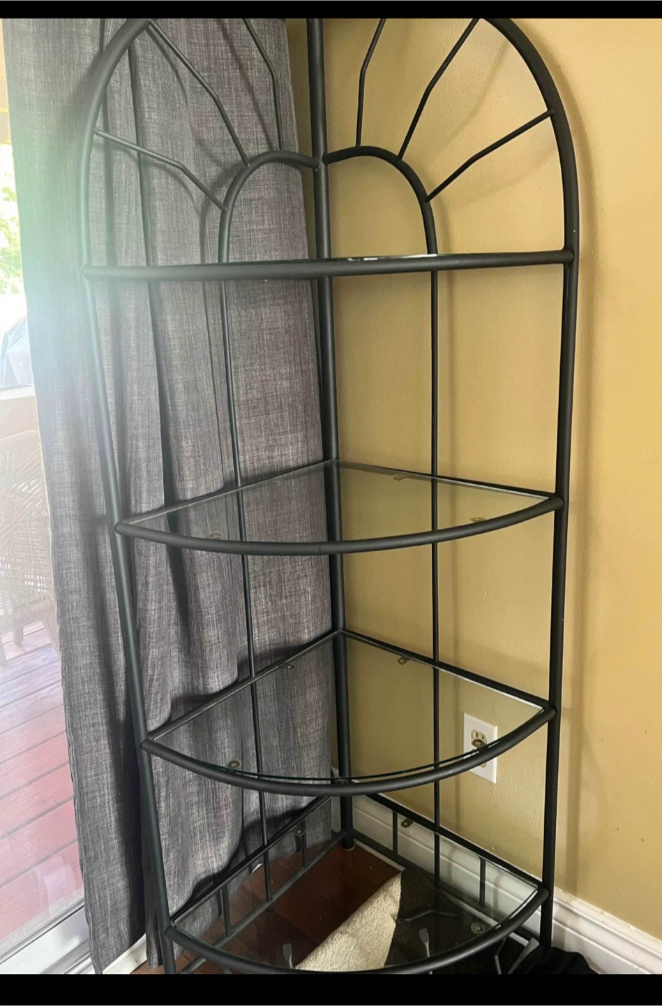 Beautiful 😍 Corner Shelf - Black Metal & Glass