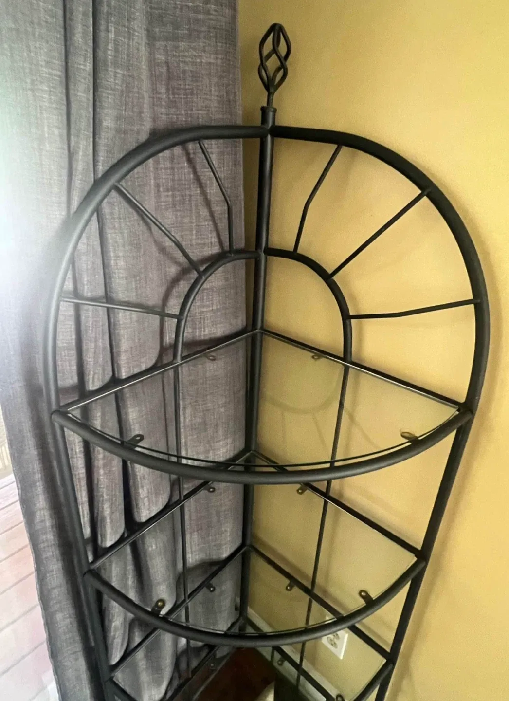 Beautiful 😍 Corner Shelf - Black Metal & Glass image indicator(2)