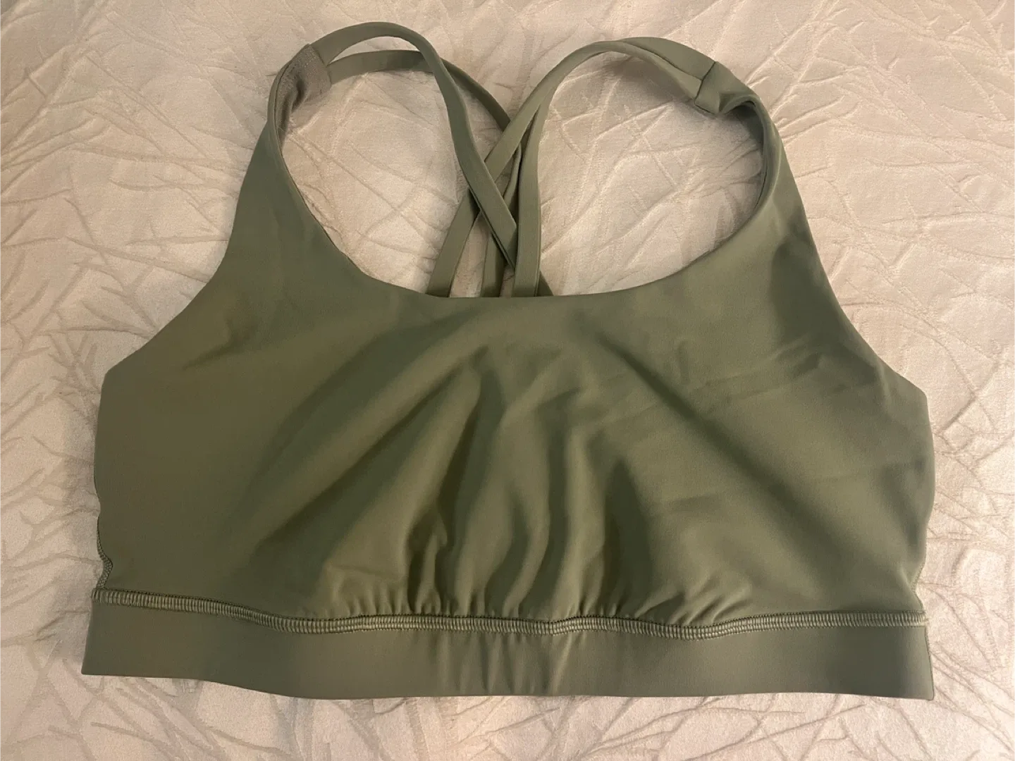 Lululemon Sports Bra Size 10 Olive Green thumbnail