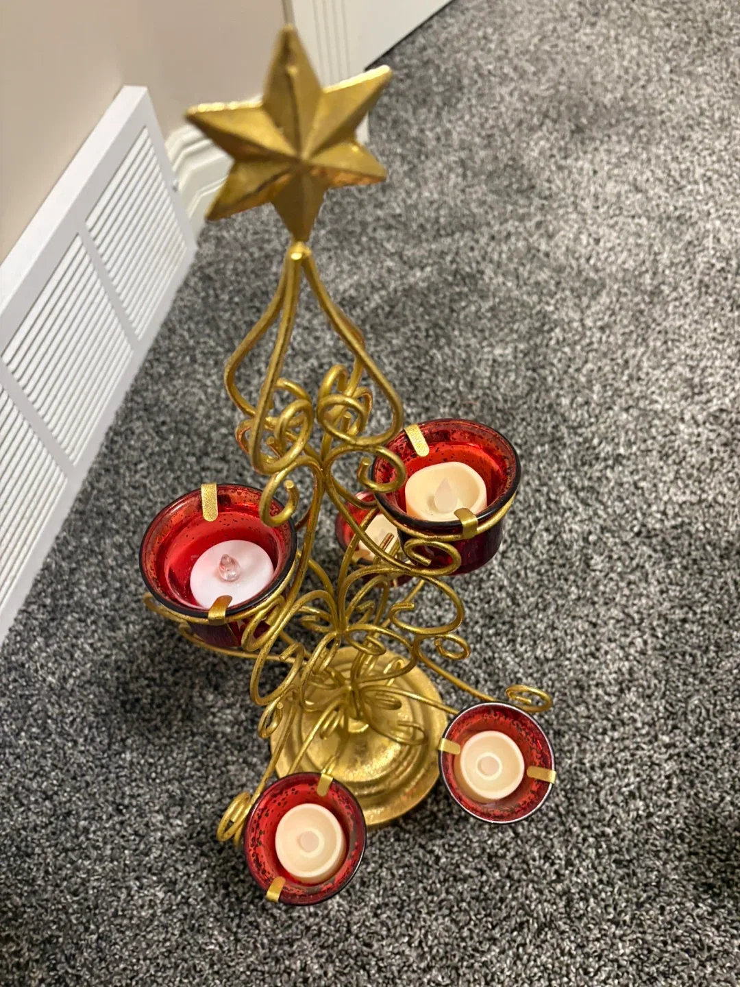 Gold Christmas Tree Candle Holder image indicator(2)