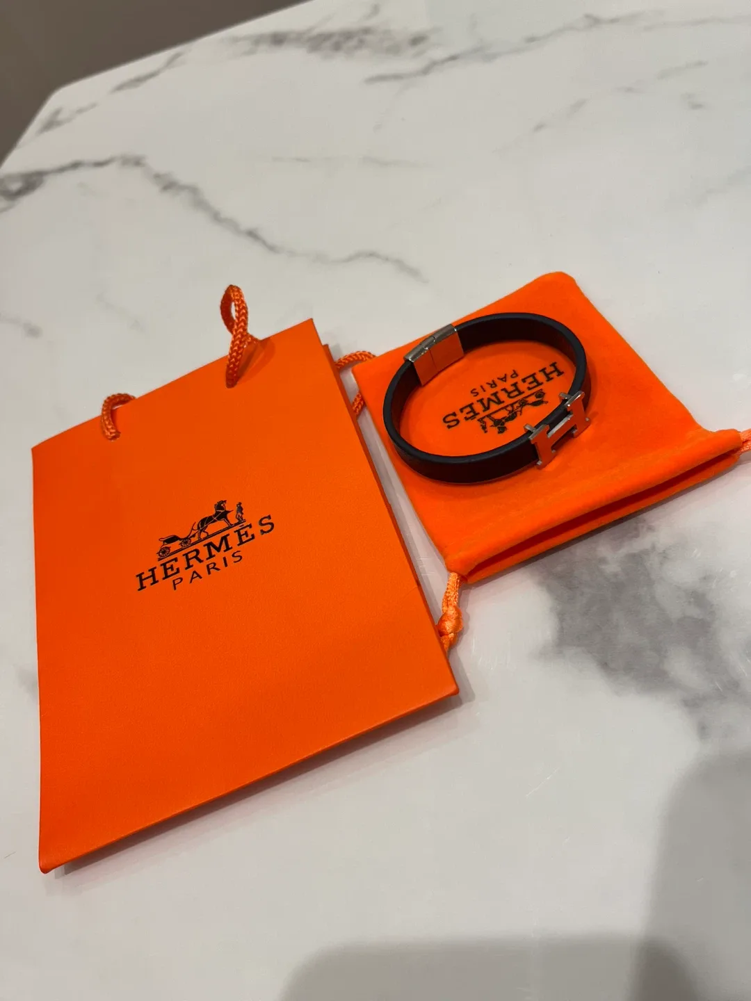 Hermes Black Leather Bracelet image indicator(3)