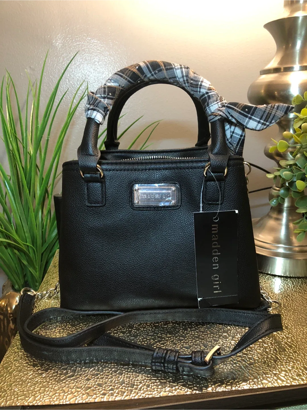 Madden Girl Black Satchel Bag - New with Tags image indicator(6)