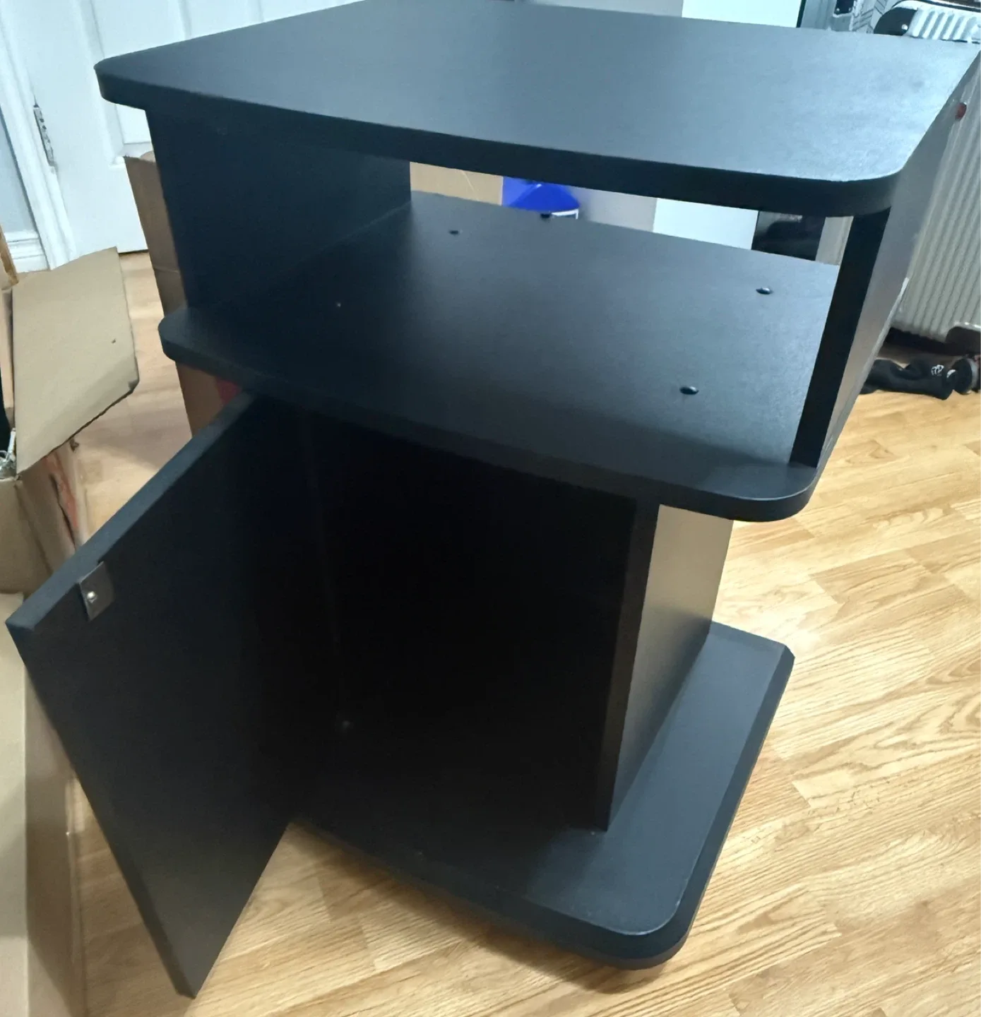 🖤 Sleek Black Wooden TV / Media Stand image indicator(5)