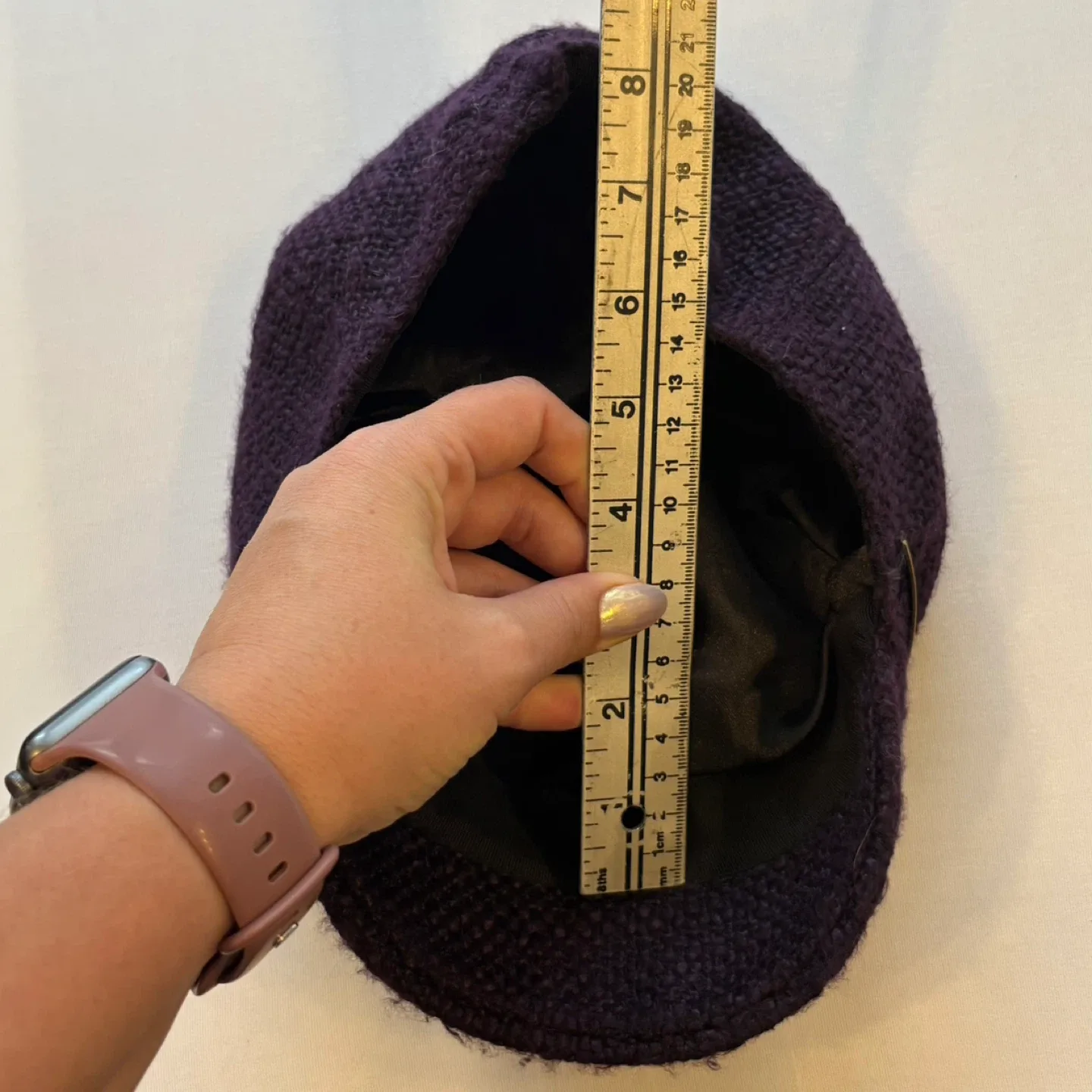 CHRISTYS London Purple Woven Knit Baker Boy Newsboy Cap Hat image indicator(7)