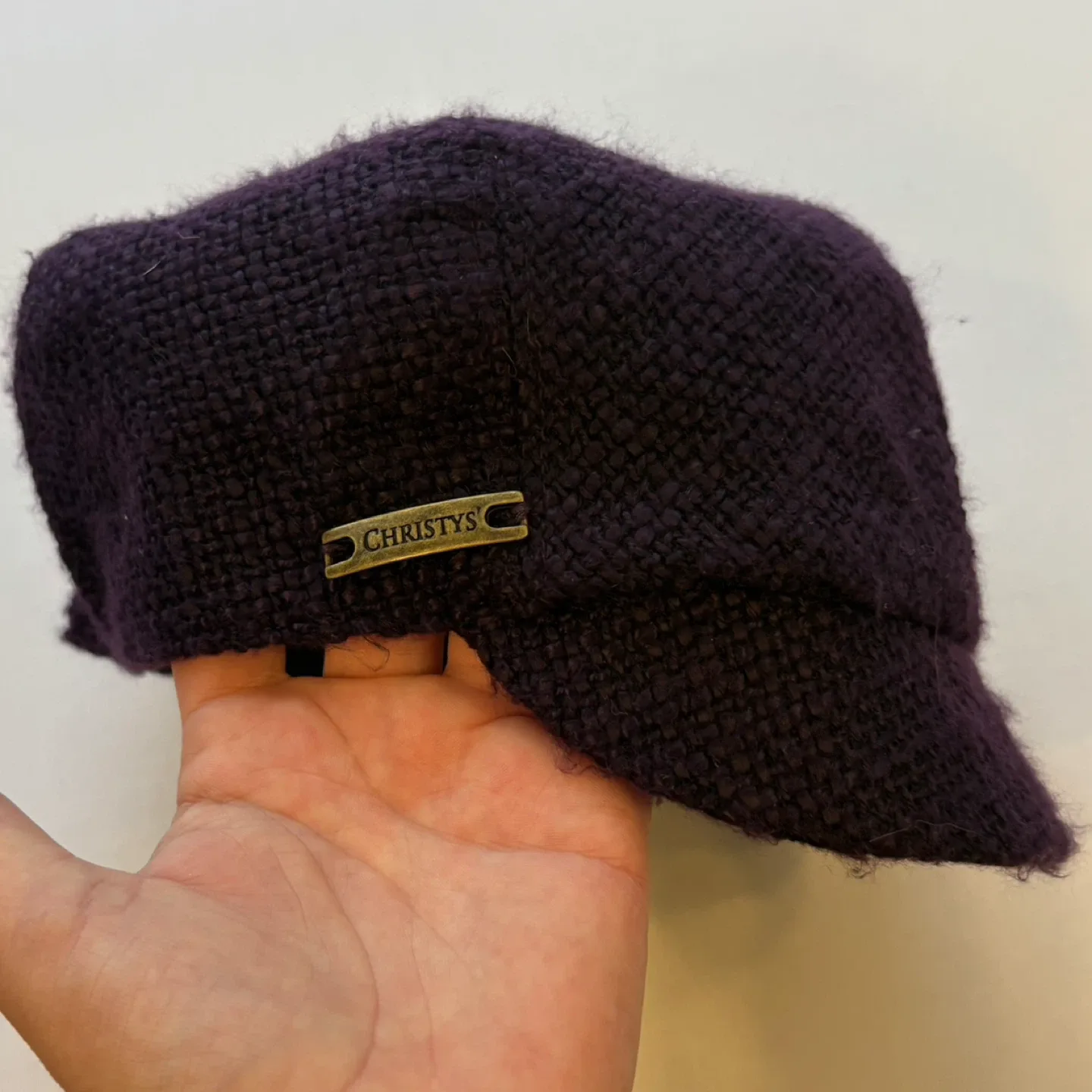 CHRISTYS London Purple Woven Knit Baker Boy Newsboy Cap Hat image indicator(3)