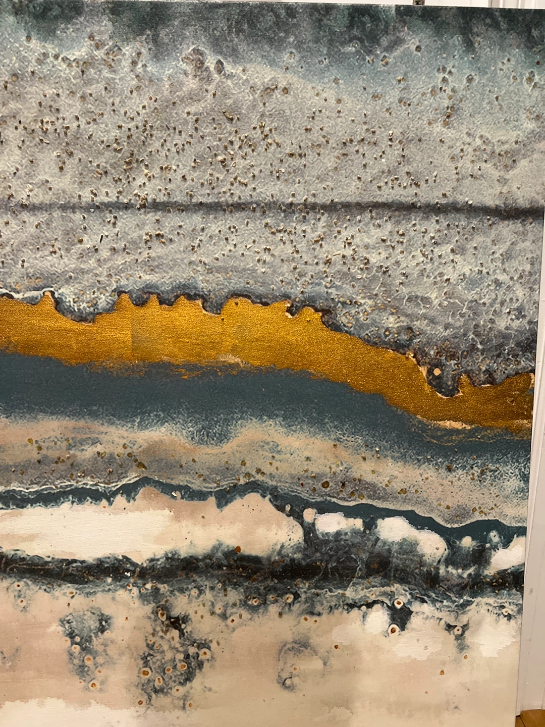 Abstract Wall Art - Gold and Blue - photo 2