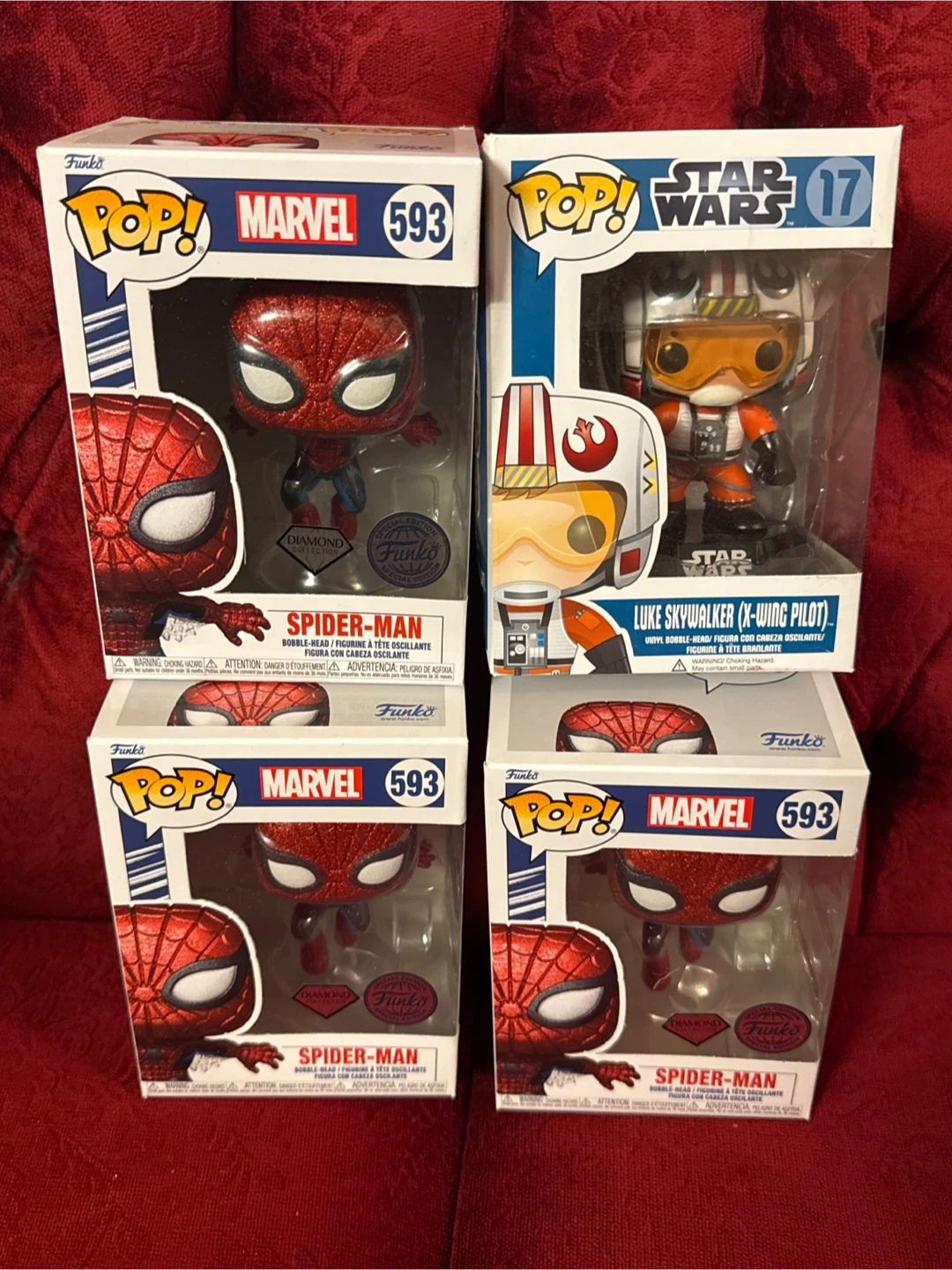 Funko Pop! Marvel Spider-Man 593 & Luke Skywalker 17