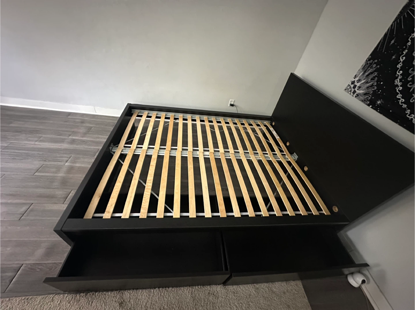 Black Bed Frame - 2 Drawers -IKEA - photo 4