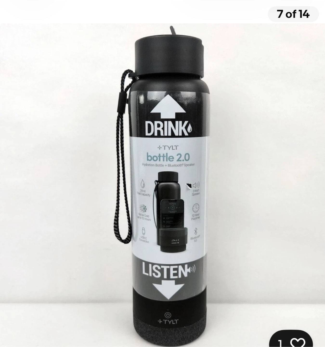 TYLT Bottle 2.0 Hydration Bottle Bluetooth Speaker