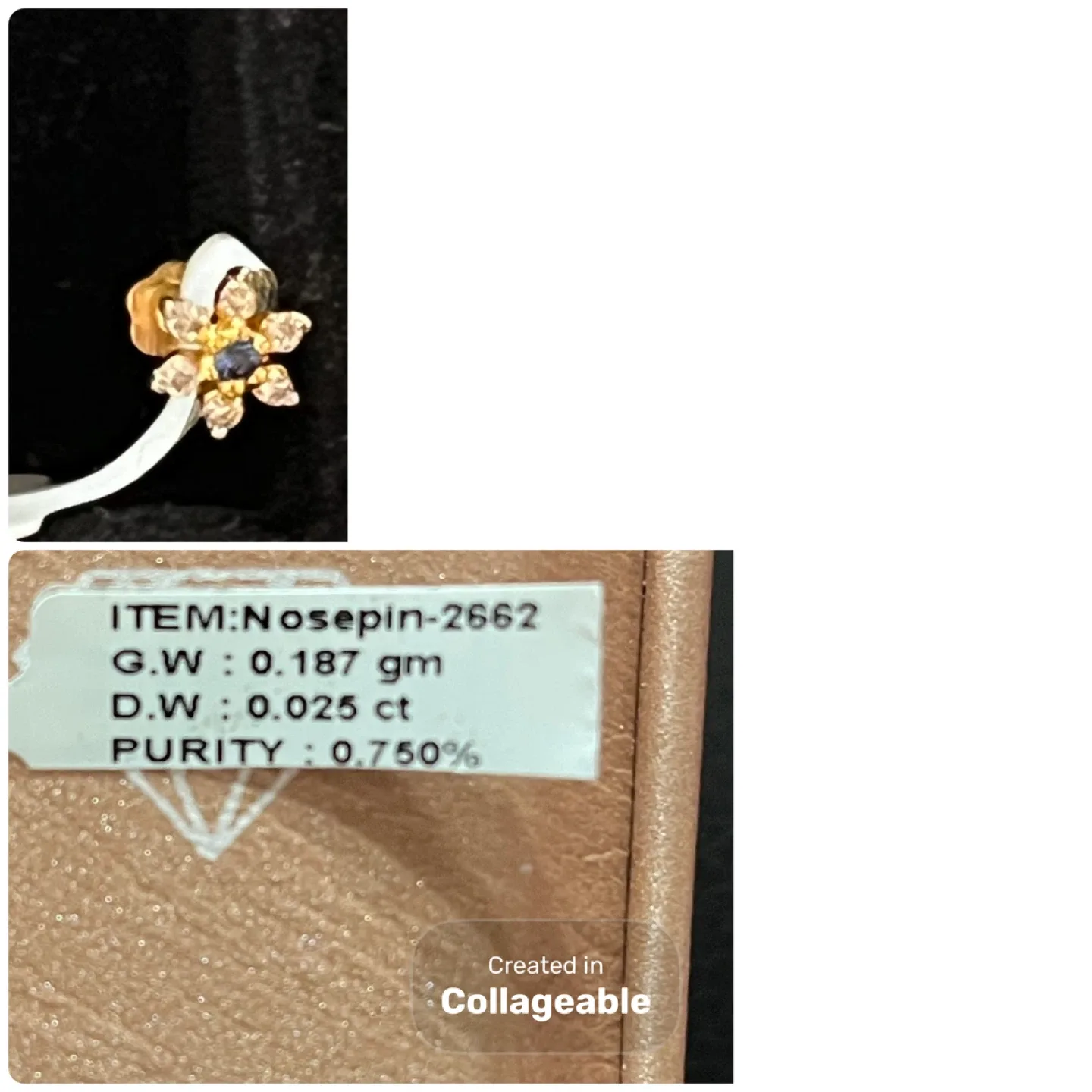 Genuine gold and diamond nose pins image indicator(2)