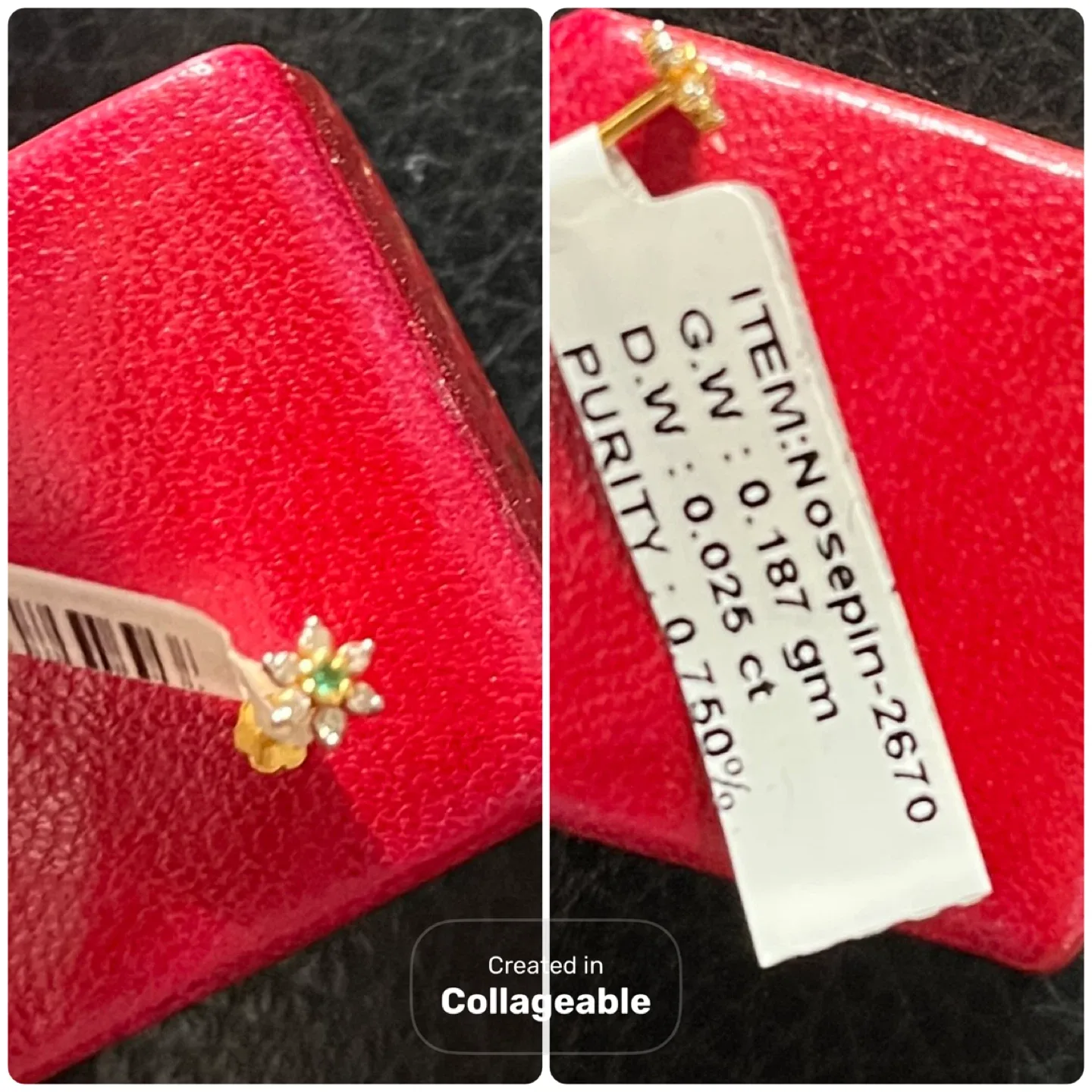 Genuine gold and diamond nose pins image indicator(3)