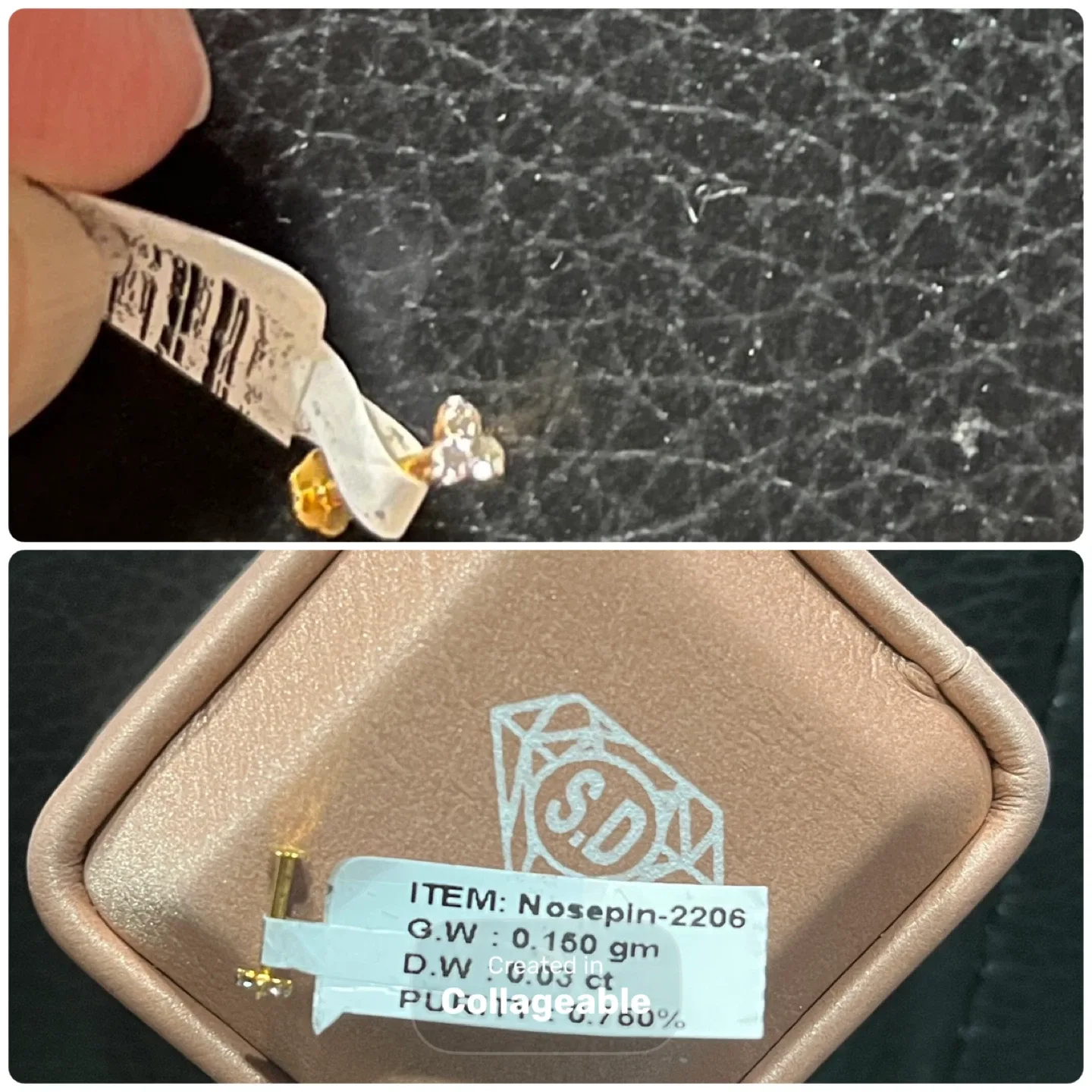 Genuine gold and diamond nose pins image indicator(6)