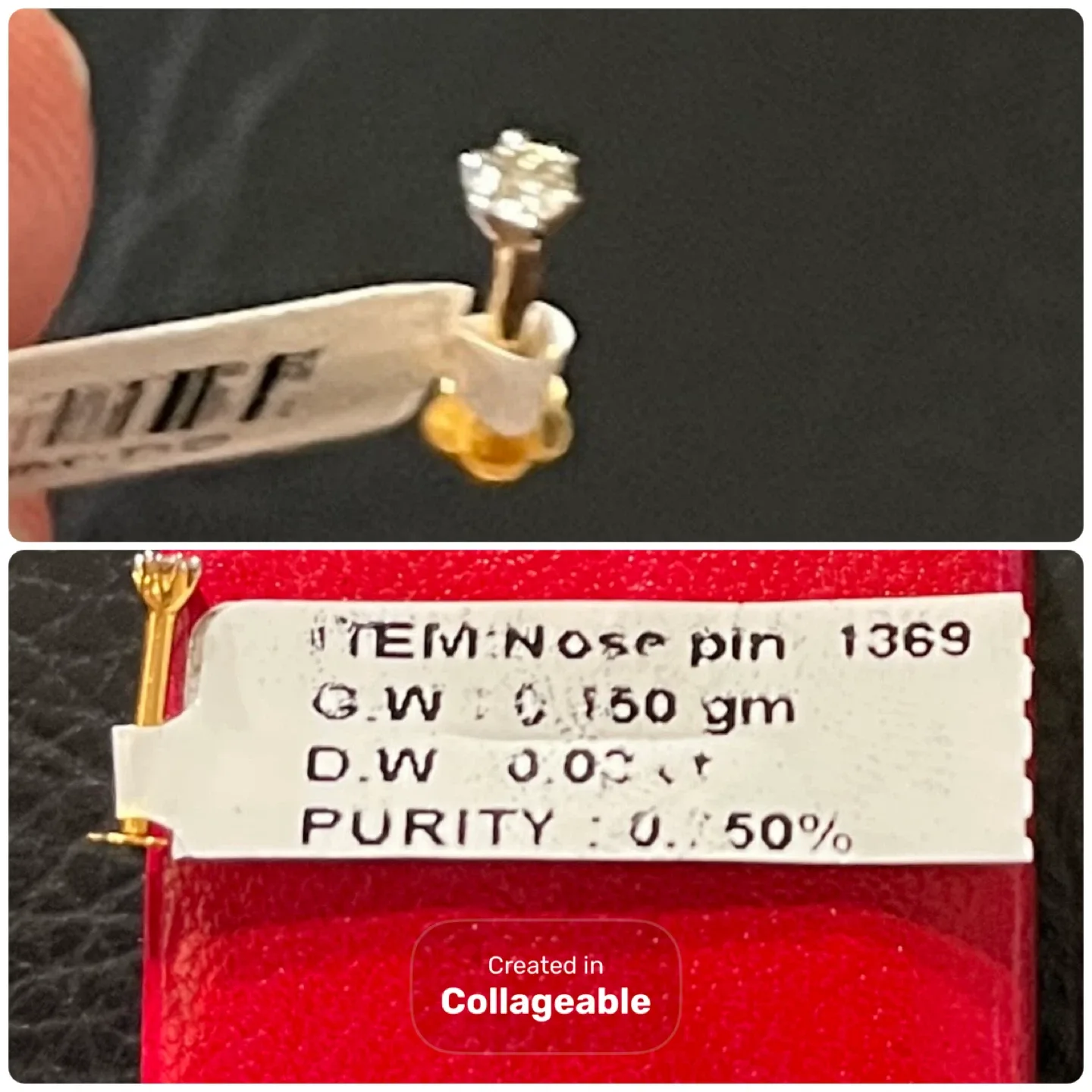 Genuine gold and diamond nose pins image indicator(4)