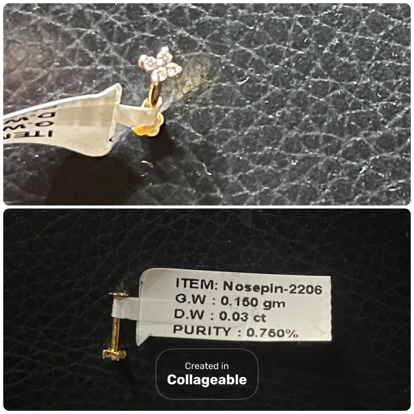 Genuine gold and diamond nose pins image indicator(7)