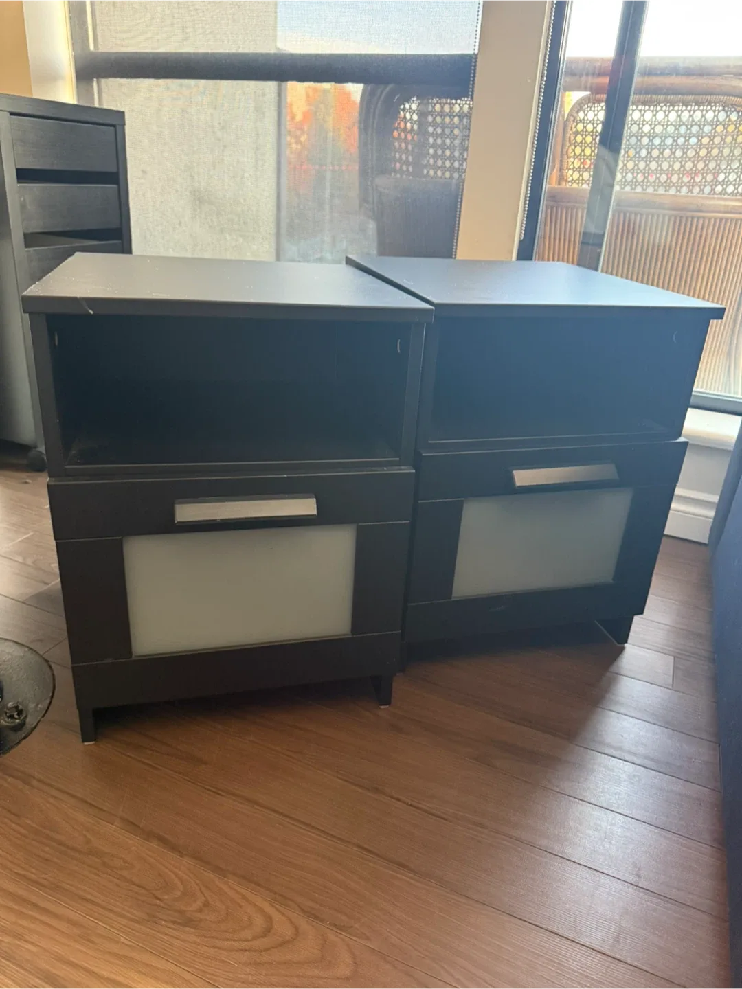 Pair of Dark Brown Nightstands