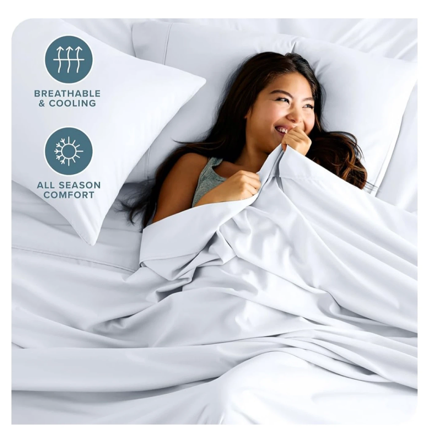 Bare Home Split King Sheet Set - White - photo 3