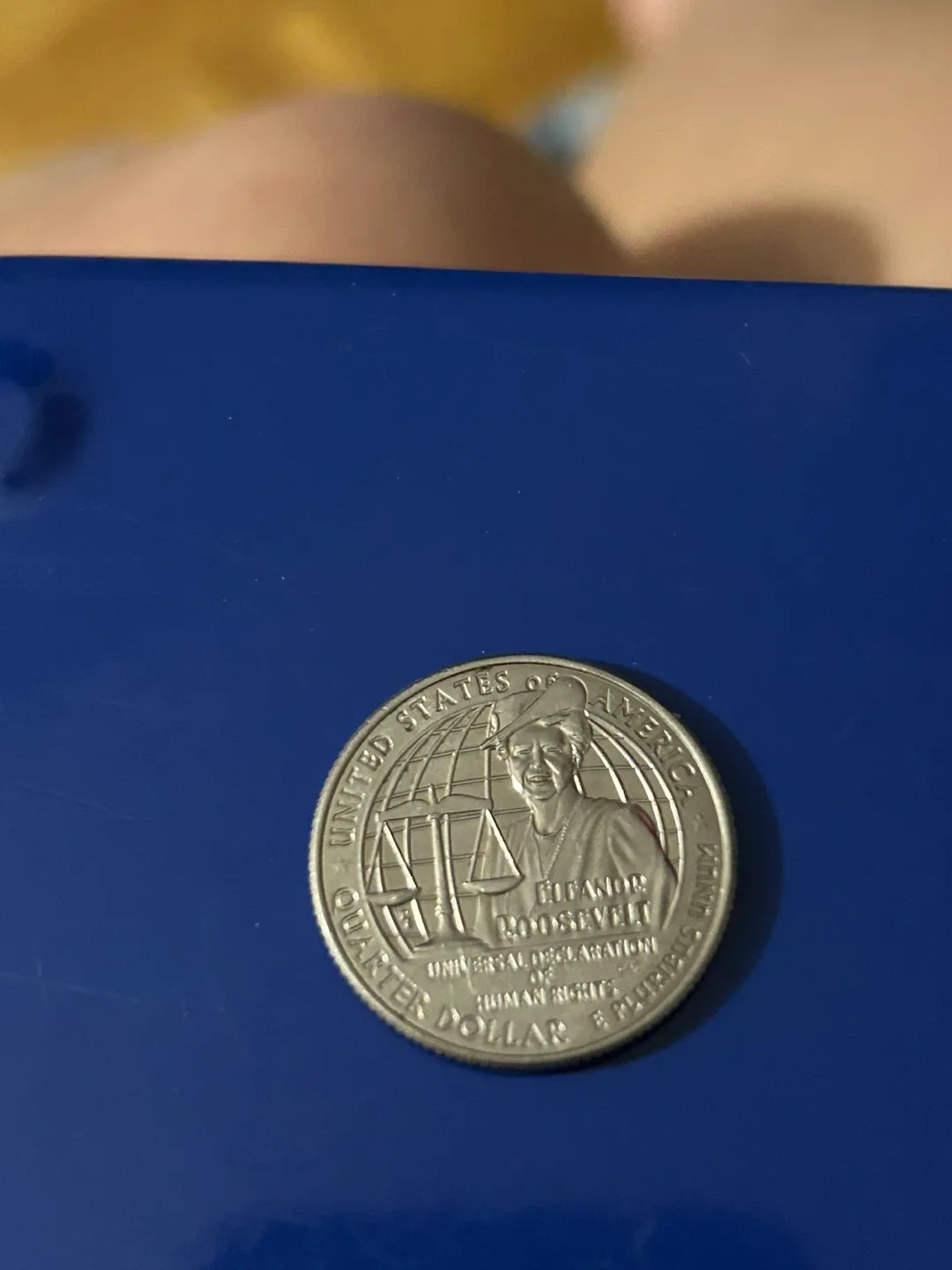 USA 25 cent coin with Eleanor Roosevelt on it rare coin