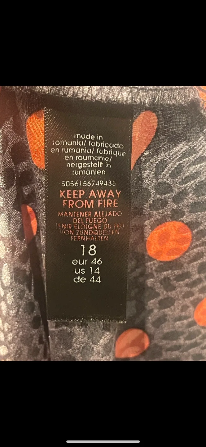 Live Unlimited London Black and Orange Wrap Dress size 14 image indicator(8)