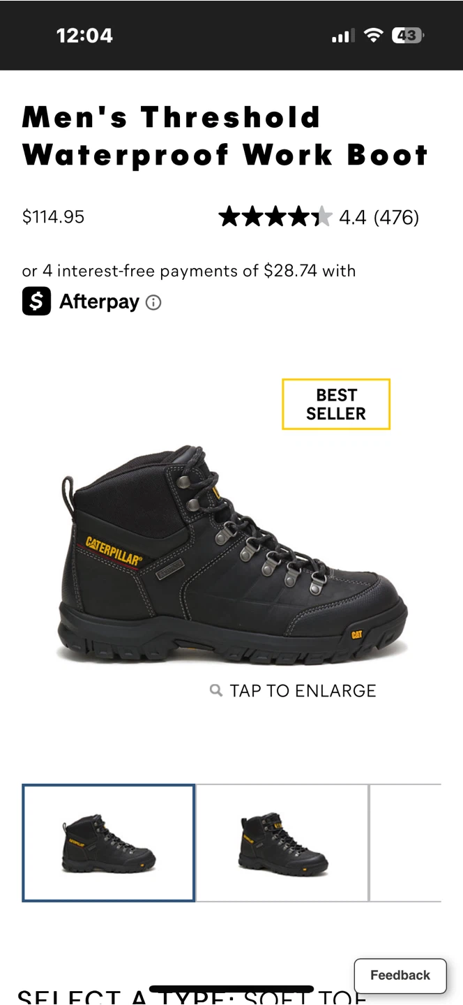 CAT Threshold Waterproof Work Boots - Men's Size 13 - photo 5