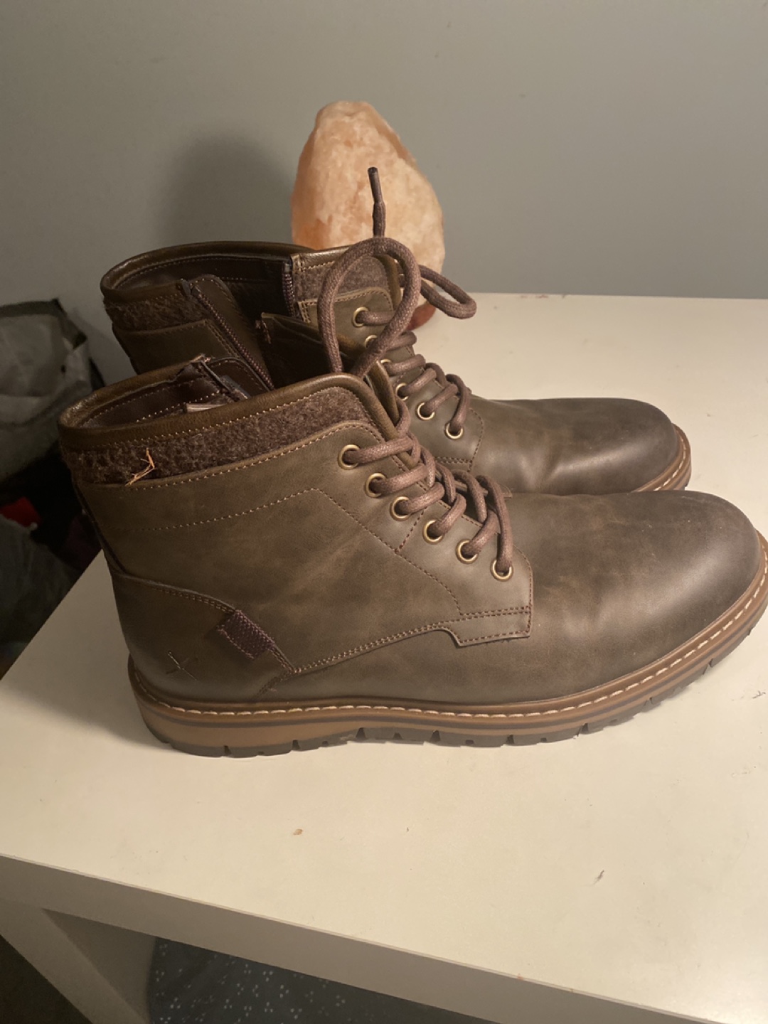 Men's Brown Ankle Boots, Size 10
