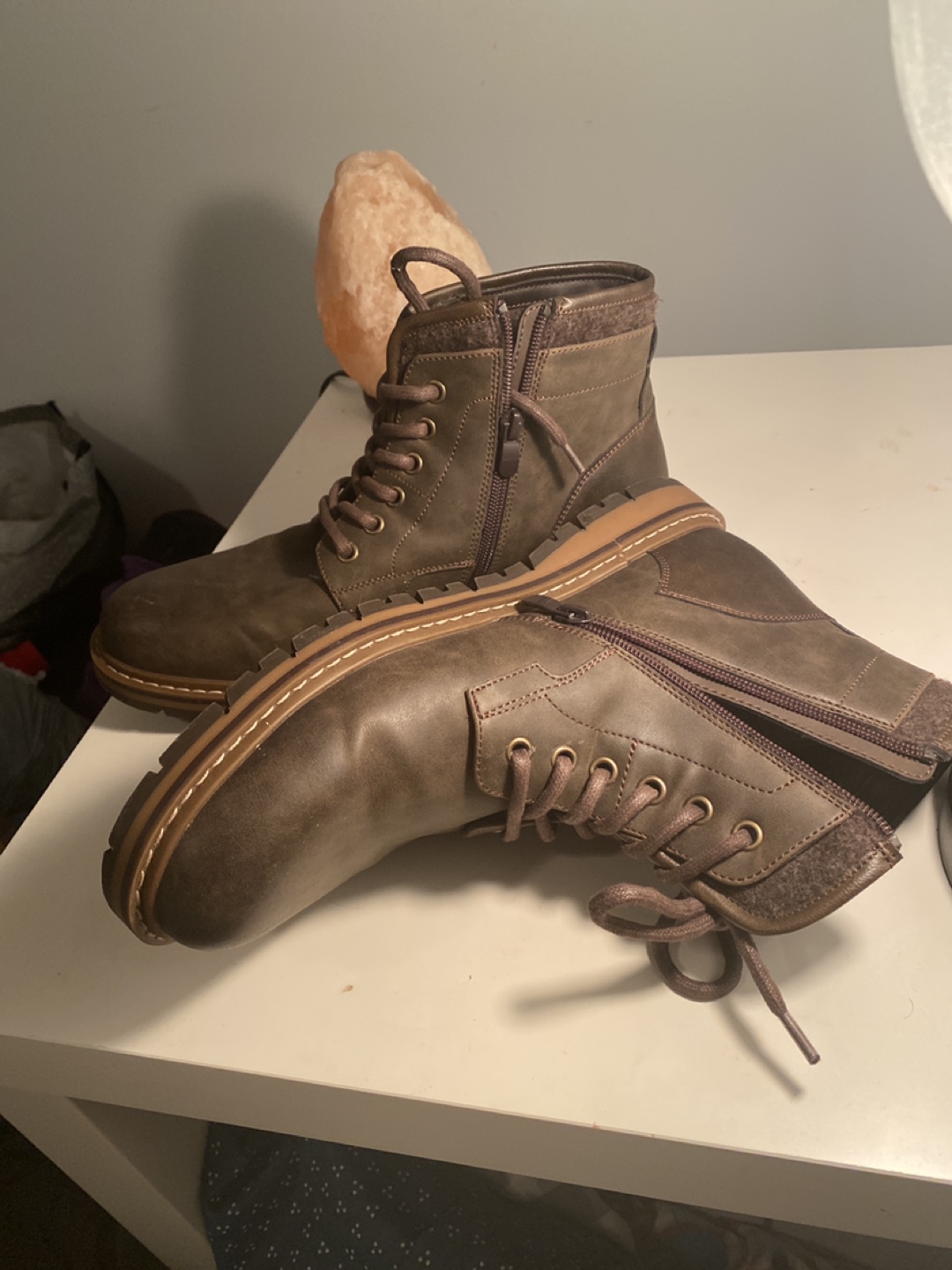 Men's Brown Ankle Boots, Size 10 - photo 2