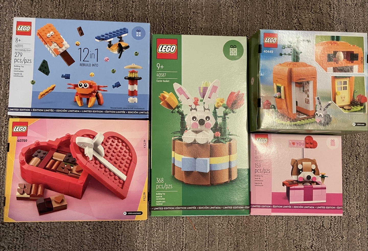 LEGO Limited Edition Sets: 40593, 40587, 40449, 40759, 40672