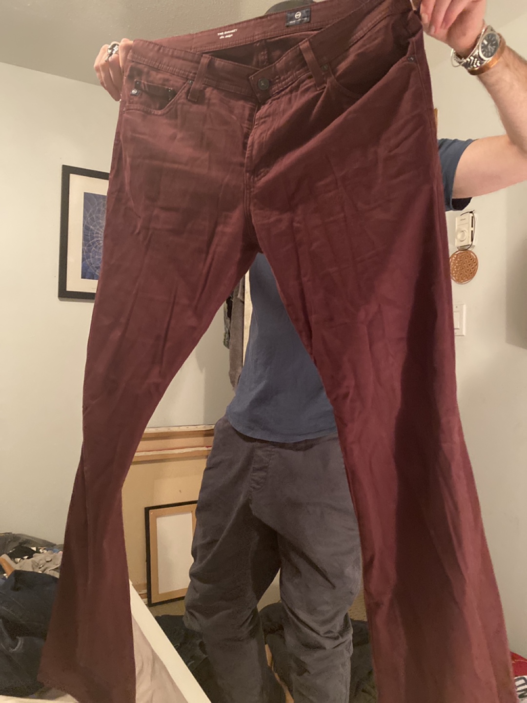 AG Jeans The Stilt Burgundy Pants