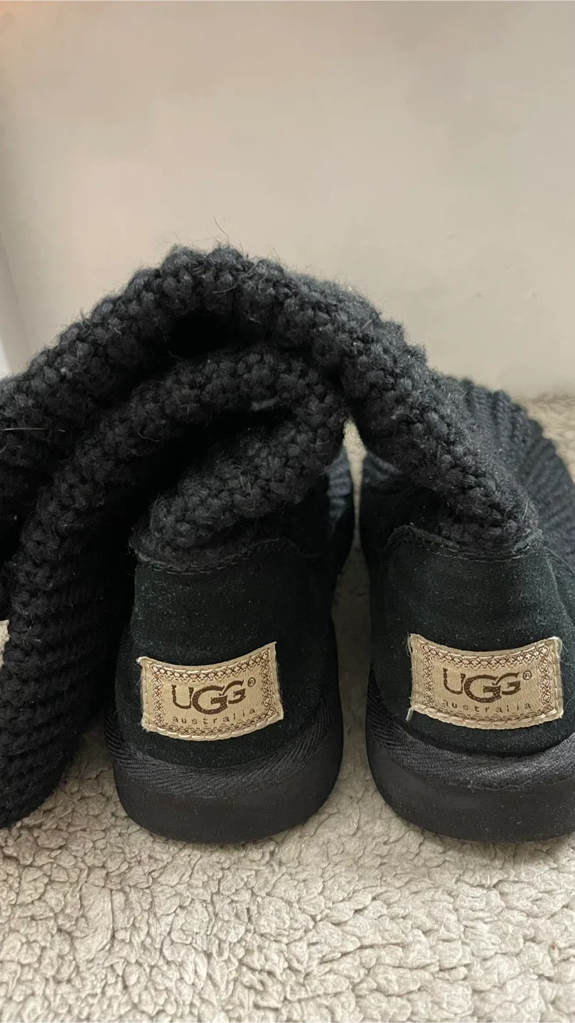 UGG Australia, Black Classic Cardy Knit Boots thumbnail