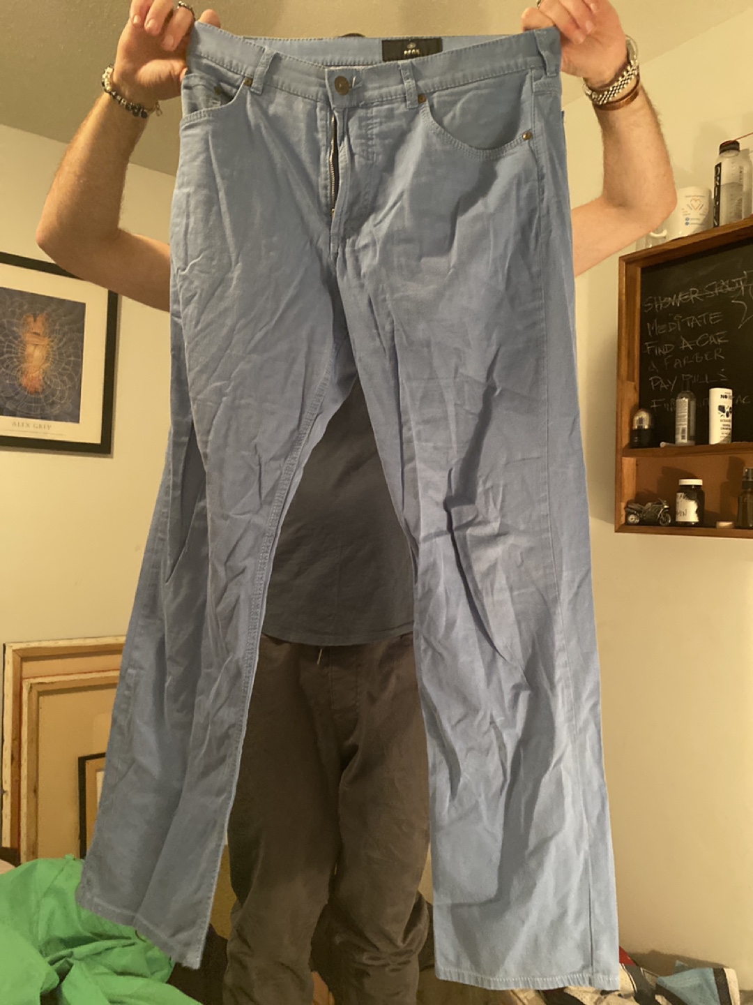 REISS Men's Light Blue Pants