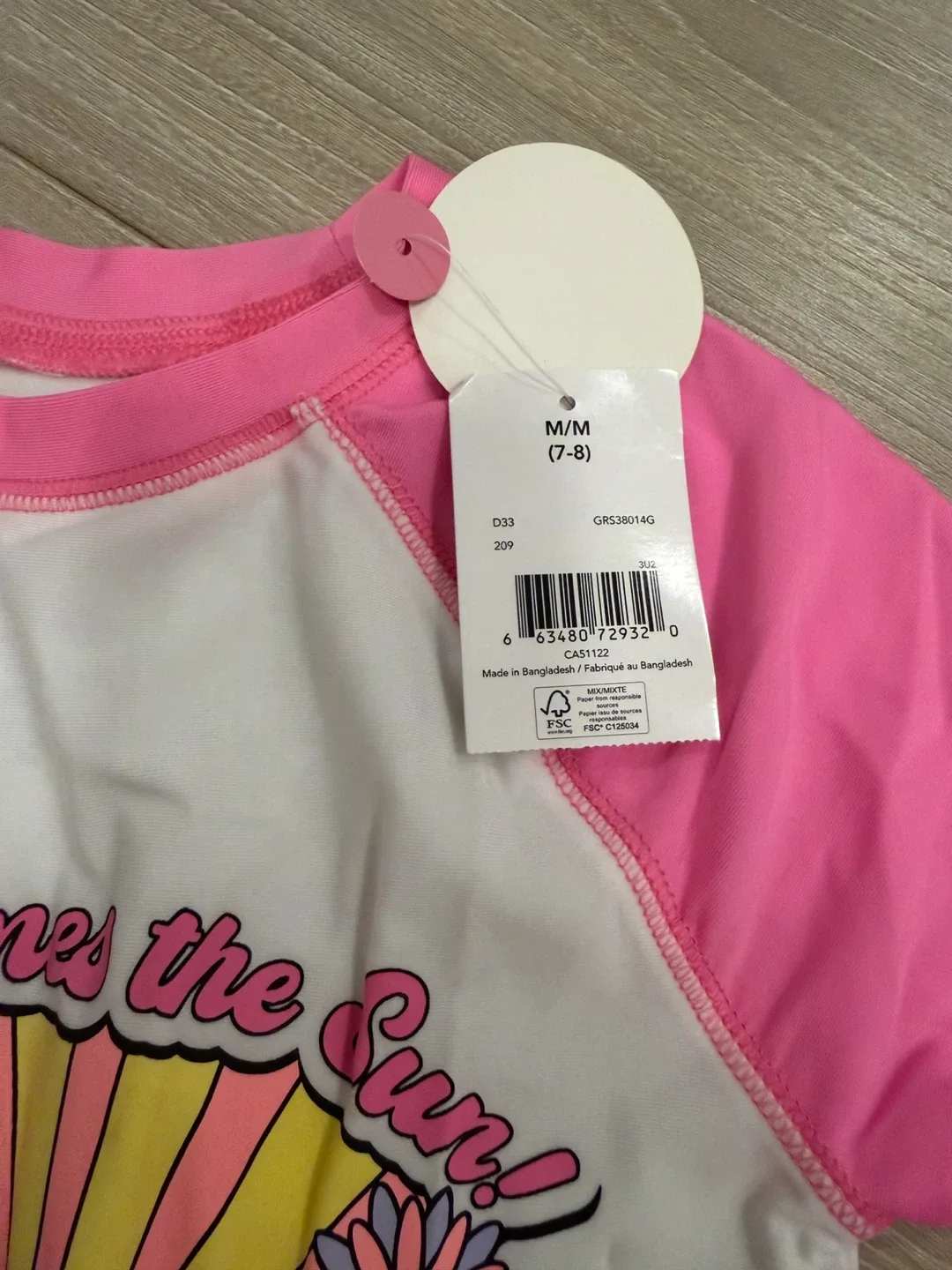 New Girls' Swim Shirt - Size M (7-8) BRAND NEW! image indicator(2)