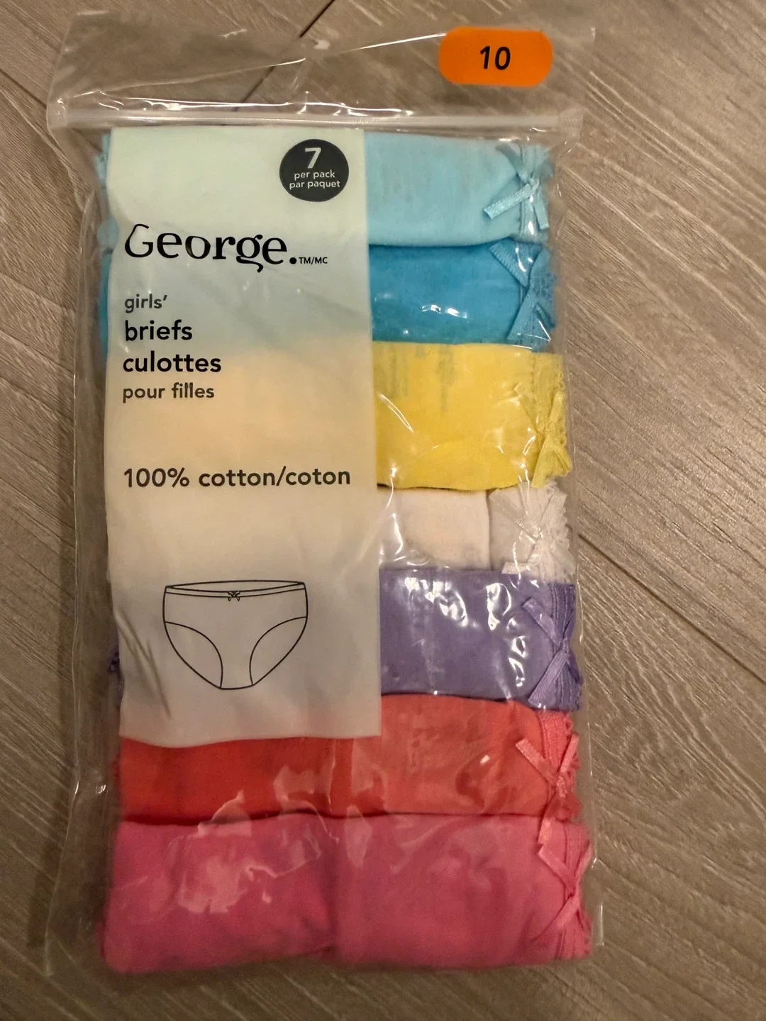 George Girls' Briefs - Size 4 (7-Pack)