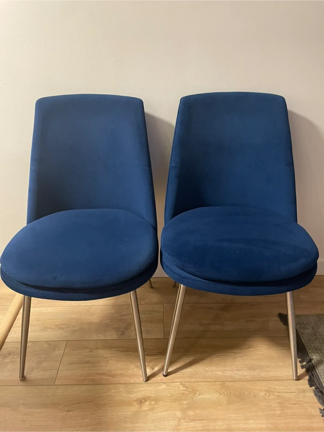 Set of 2 Blue Velvet Dining Chairs image indicator(3)