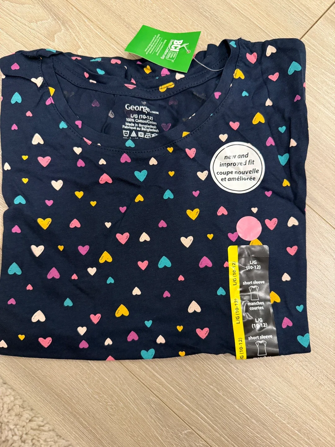 George Girls' L/G (10-12) Heart Print Top - New