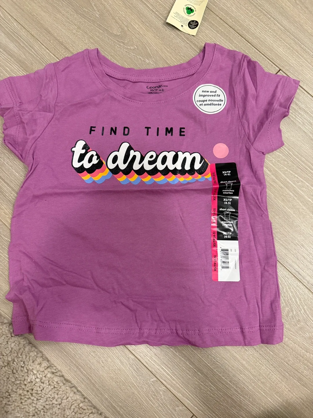 George XS(4-5) Kids' Tee - Find Time to Dream