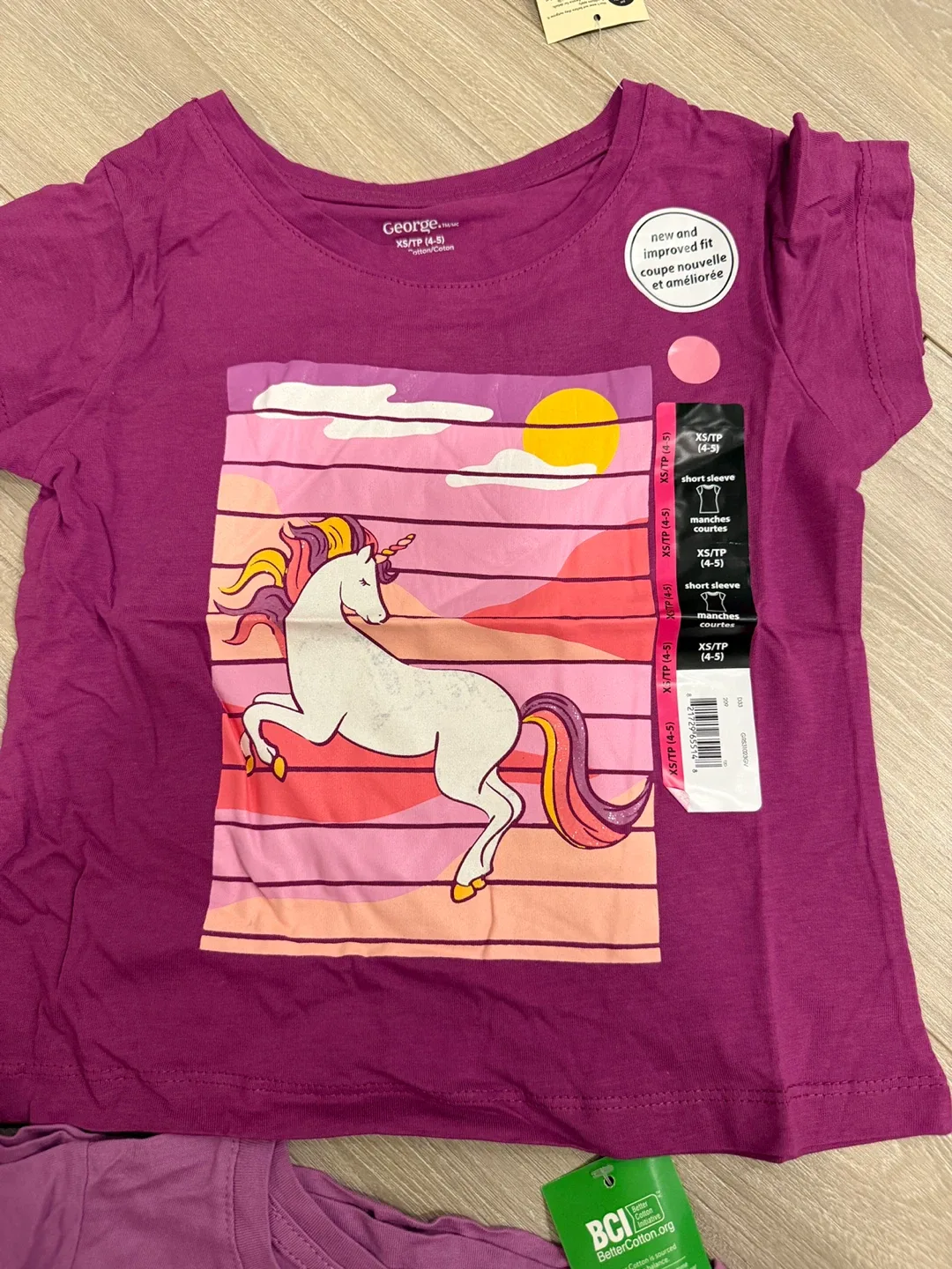 George XS (4-5) Purple Unicorn T-Shirt - New