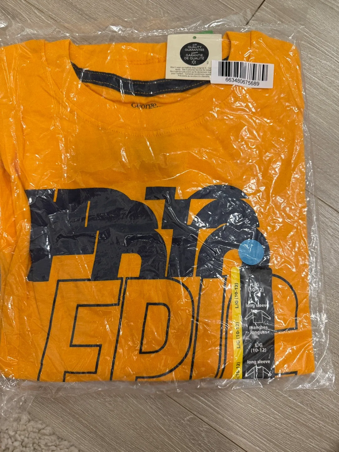 George Kids' Graphic Long Sleeve Tee, Size L (10-12)