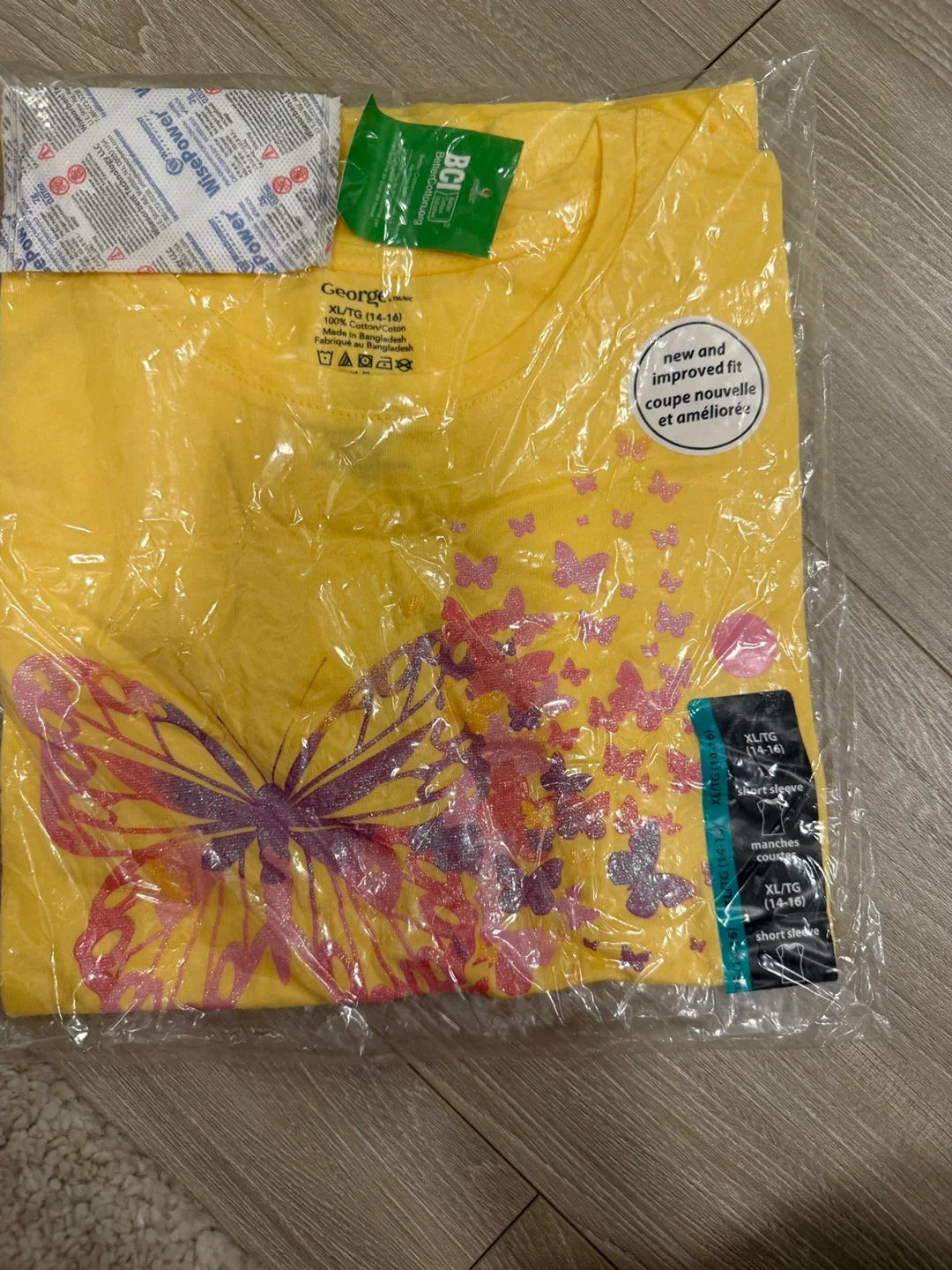 New George Girls' Butterfly T-Shirt - XL (14-16)