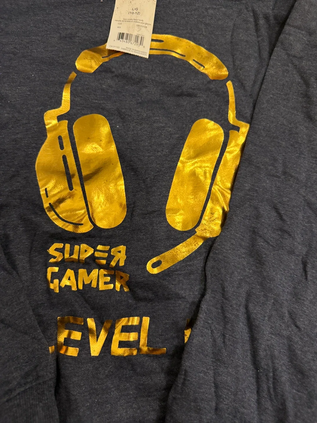 Boys Novelty Fleece Hoodie - Size L (10-12) image indicator(3)