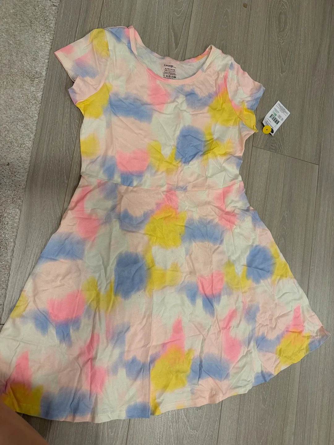 George Girls' Tie-Dye Dress - Size XL (14-16)