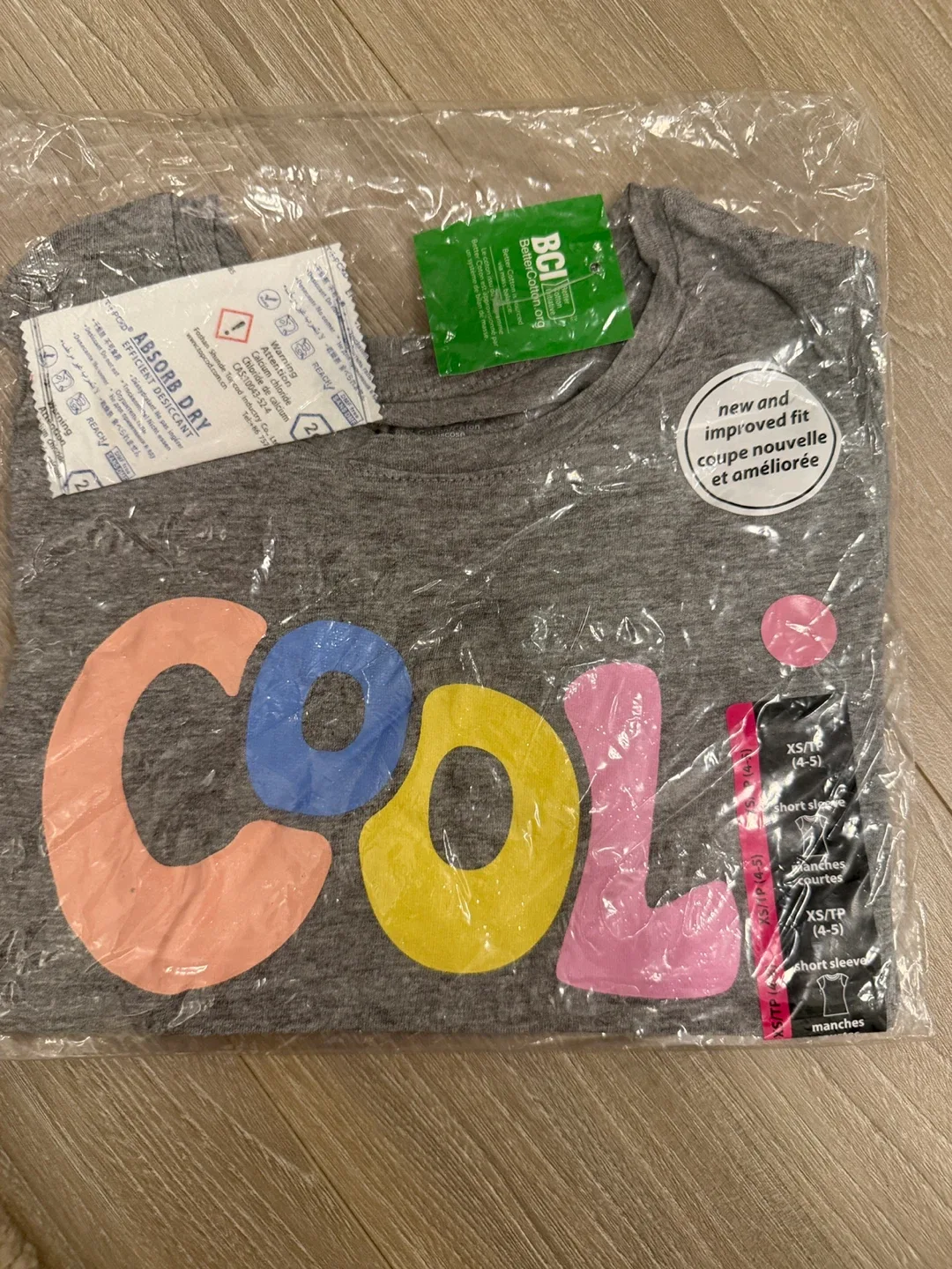 New Girls' 'Cool' Graphic Tee - Size XS (4-5)