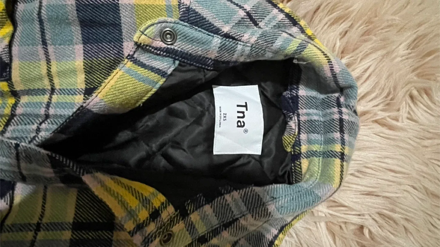 TNA Plaid Shirt Jacket Size 2XS thumbnail