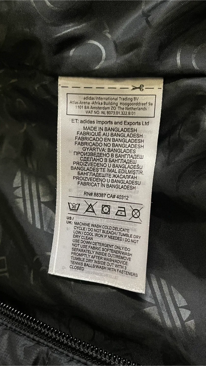 Adidas Black Padded Jacket with Stripes image indicator(4)