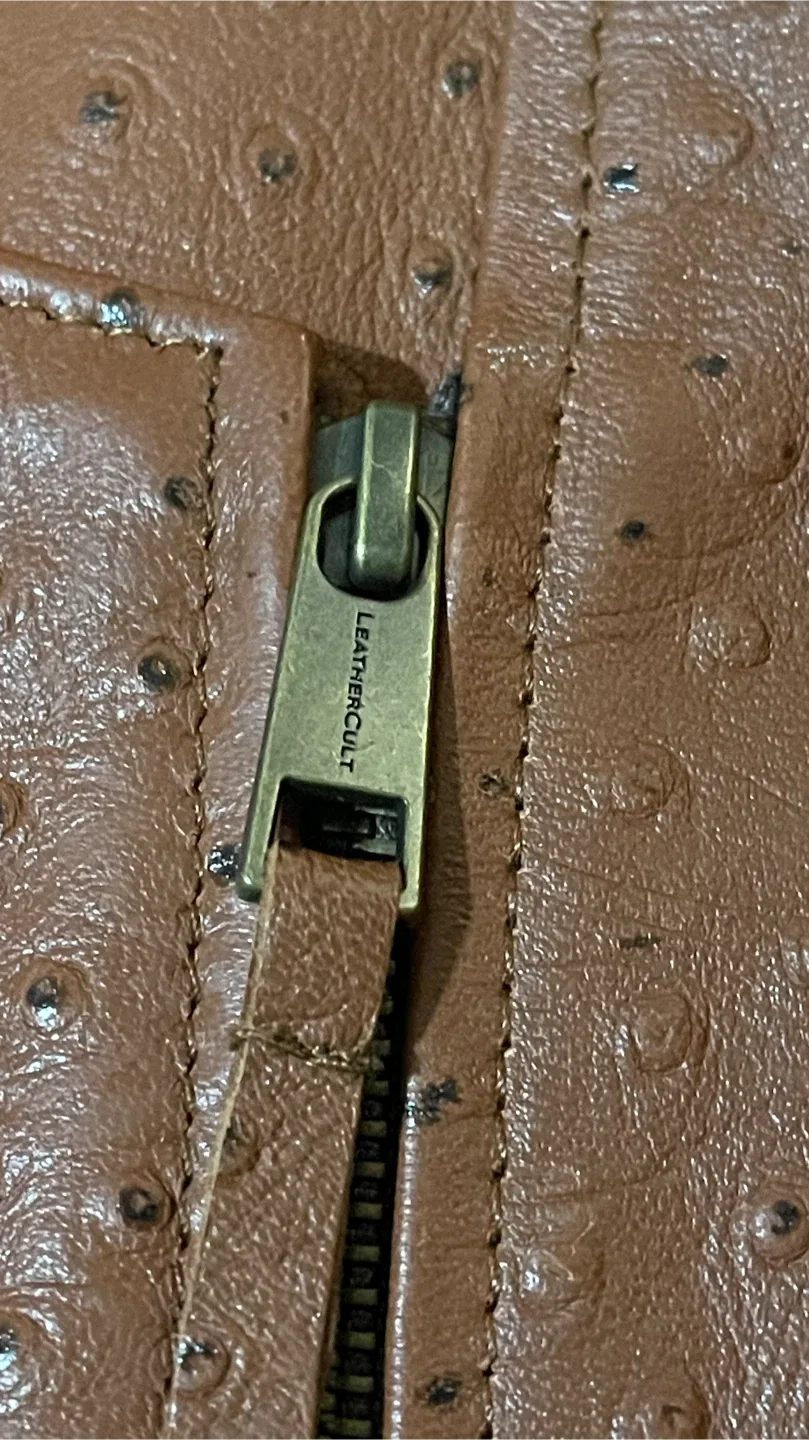 Leather Cult Brown Genius’s Leather Jacket - Size 44 image indicator(7)