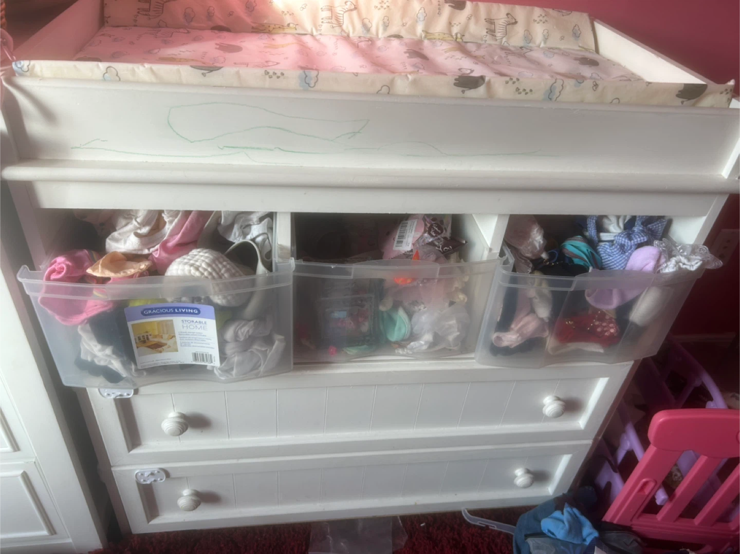 Gracious diaper change table and Storage Home Bins - photo 2