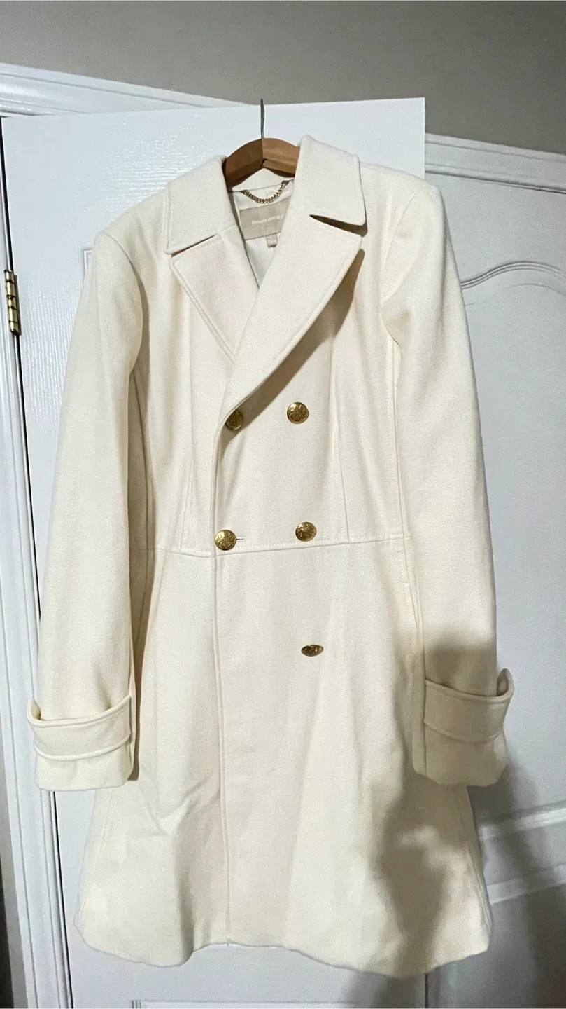 Banana Republic Cream Coat - Size L image indicator(2)