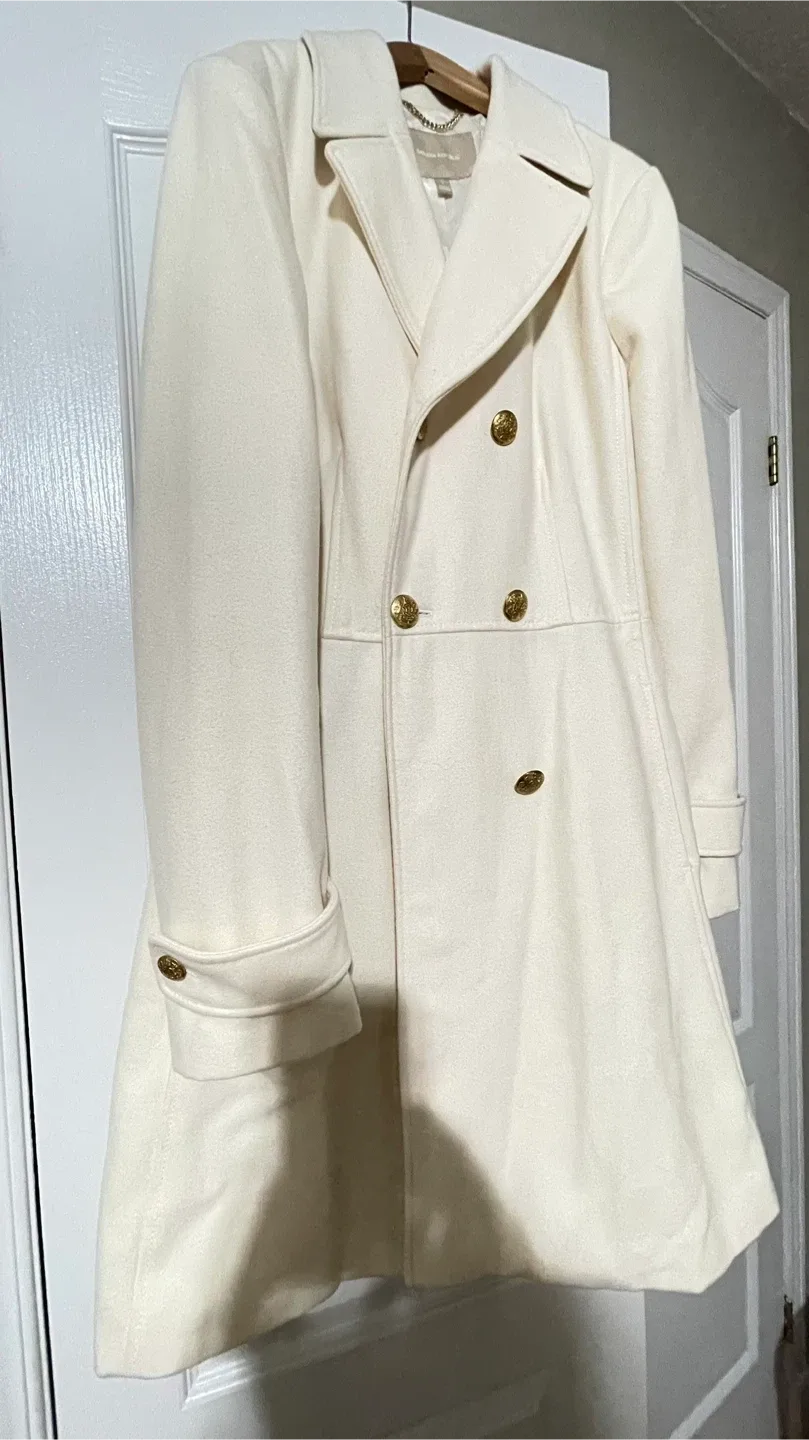 Banana Republic Cream Coat - Size L image indicator(3)