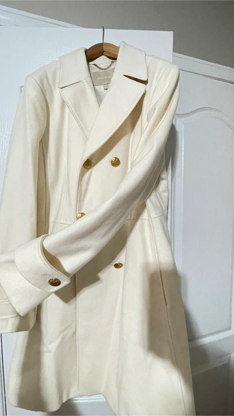 Banana Republic Cream Coat - Size L thumbnail