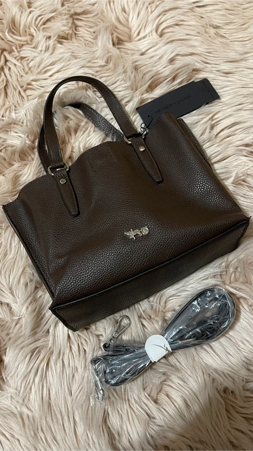 New Coach Leather Tote Bag Brown image indicator(7)