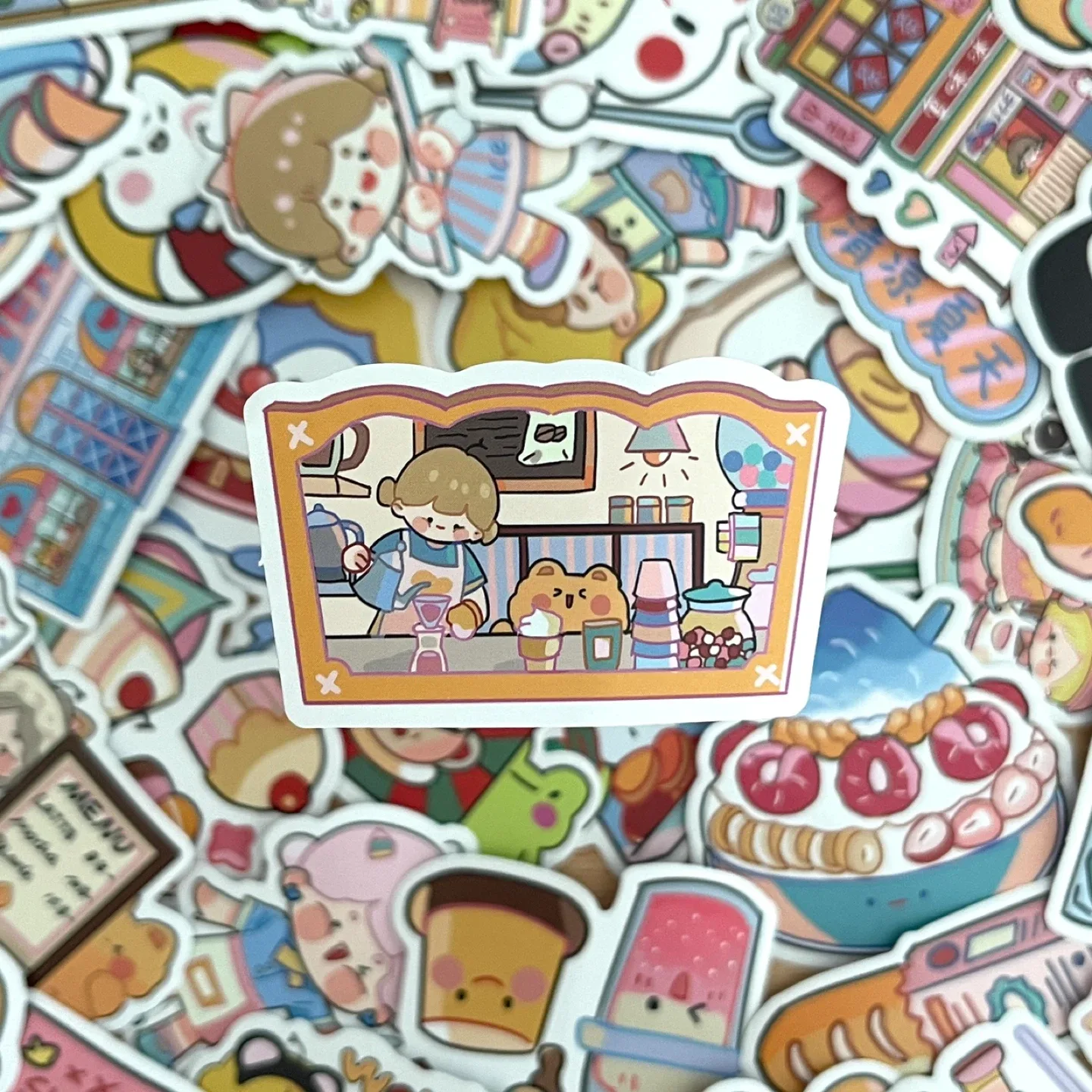 Pack of 62 Kawaii Dessert & Snack Shop Stickers image indicator(6)